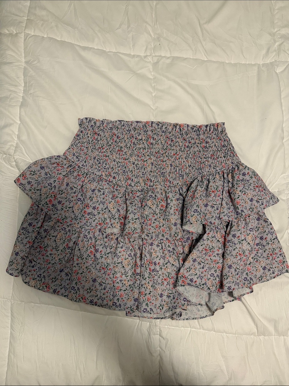 EE:some Floral Smocked Tiered Mini Skort- Lilac